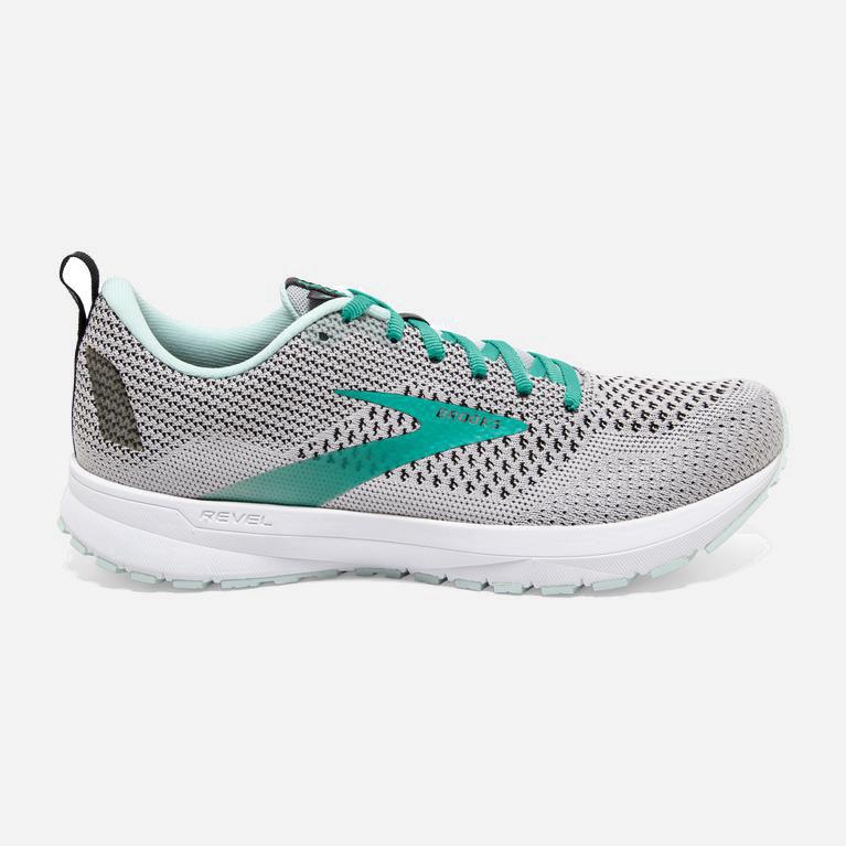 Brooks Women's Revel 4 Road Running Shoes Singapore - Grey/Fair Aqua/Black (67539-JRKA)